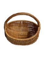 Rund fletkurv med hank i pileflet, 29 cm, til hjem og have