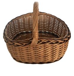 Oval Pileflet kurv med naturlige farver