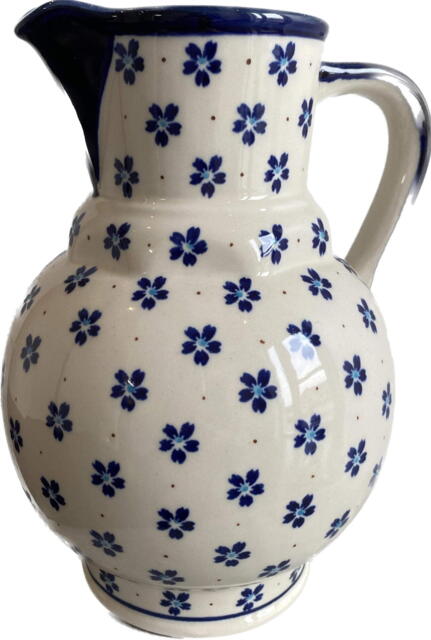 Ægte Polsk Keramik. Kande 1,75 L
Håndlavet og Håndmalet
Mønster Sommer Prikker