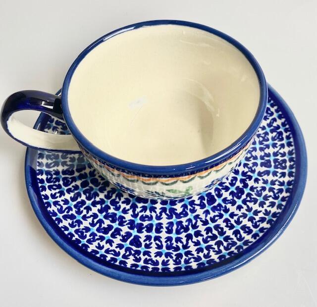 Ægte Polsk Keramik - kop
Håndlavet og Håndmalet
Mønster "Blomster Mosaik"