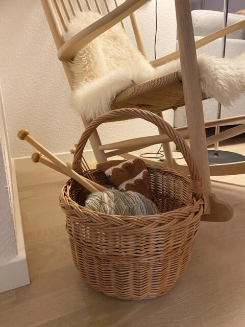 Kurv til garn. Pileflet