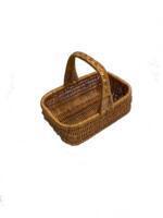 Lille Kurv med hank. Håndflettet. Pileflet