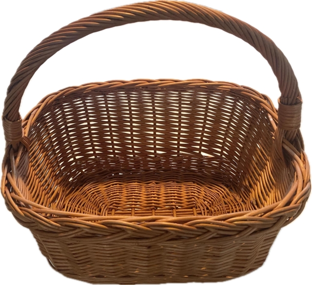 Flettede kurve med hank
Kurv med firkantet form
Håndflettet - 42 cm