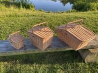 Ekstra stor picnickurv i pileflet