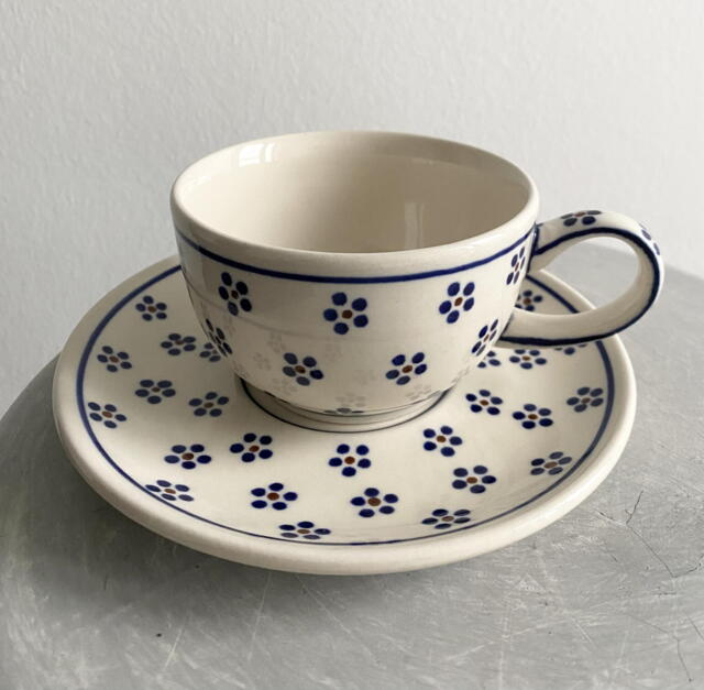 Kaffekop med underkop
Ægte Polsk Keramik, 0,2 L