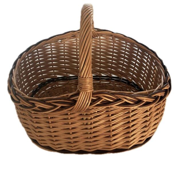 Oval Pileflet kurv med naturlige farver