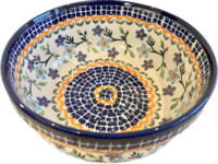 Skål 16 cm - Polsk Keramik - Blomster Mosaik