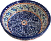 Skål 20 cm - Polsk Keramik - Blomster Mosaik