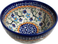 Skål 11,5 cm - Polsk Keramik - Blomster Mosaik